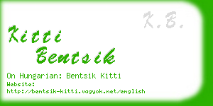 kitti bentsik business card